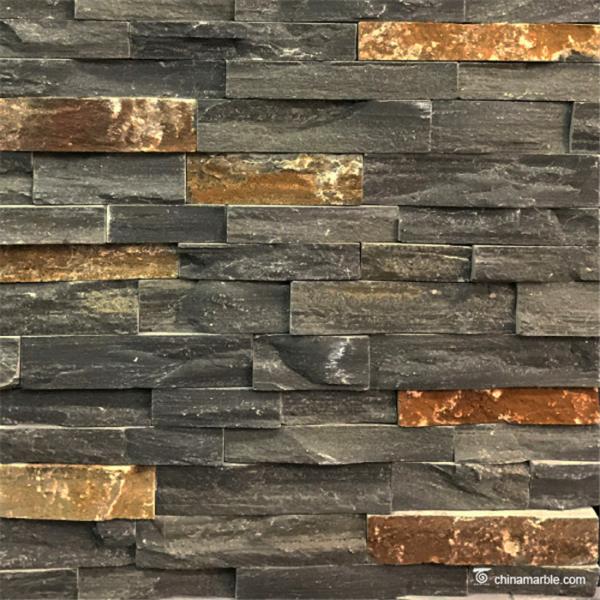 Quality Black Slate With P014 Rust Rock Face Ledge Stone , China Wall Cladding for sale