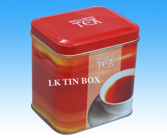 Buy cheap 200g Printed Rectangular Tin Box With Pvc Window , Red Coffee / Tea Storage Box from wholesalers