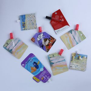 Lipstick 60mic Biodegradable Spout Pouch Stand Up Pouch With Nozzle Brush