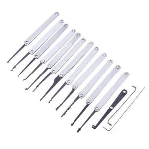 Buy cheap 15 in 1 Stainless Steel Hook Lock Pick Set Locksmith Tool with Leather case product