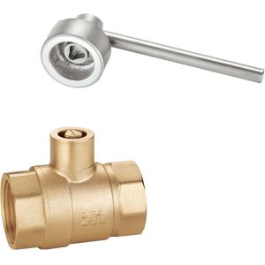 Buy cheap 1411 Internal Threaded Magnetic Lockable Brass Ball Valve DN15 DN20 DN25 DN32 DN40 DN50 with Triangle Pattern Stemhead from wholesalers