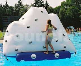 2 Sides Climbing Inflatable Floating Iceberg For Hotel Or Family Pool