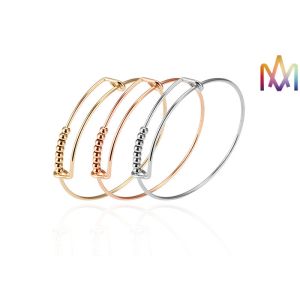 Buy cheap SS304 Twisted Expandable Movable Bead Womens Engraved Bracelets from wholesalers