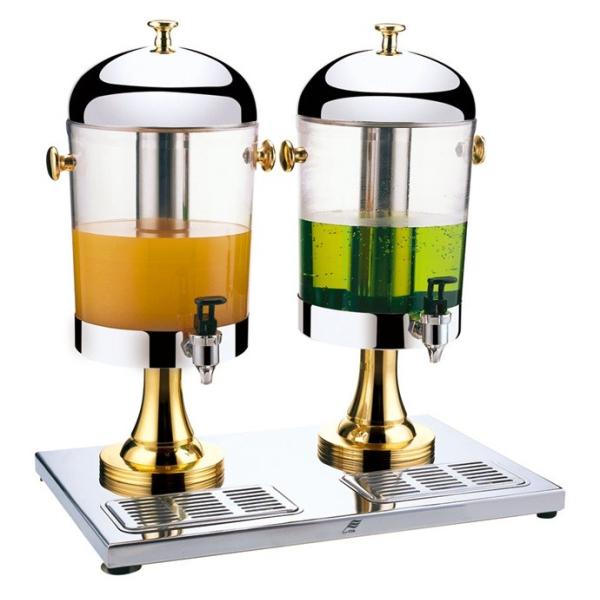 Quality Chrome or gold plating stainless steel juice dispenser for Double tank for sale