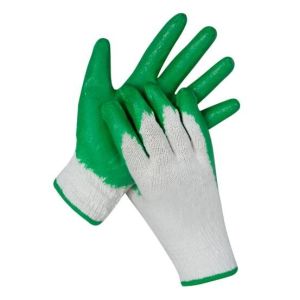Plain Latex Coated Gloves 10 Gauge Green Latex Coated String Knit Gloves