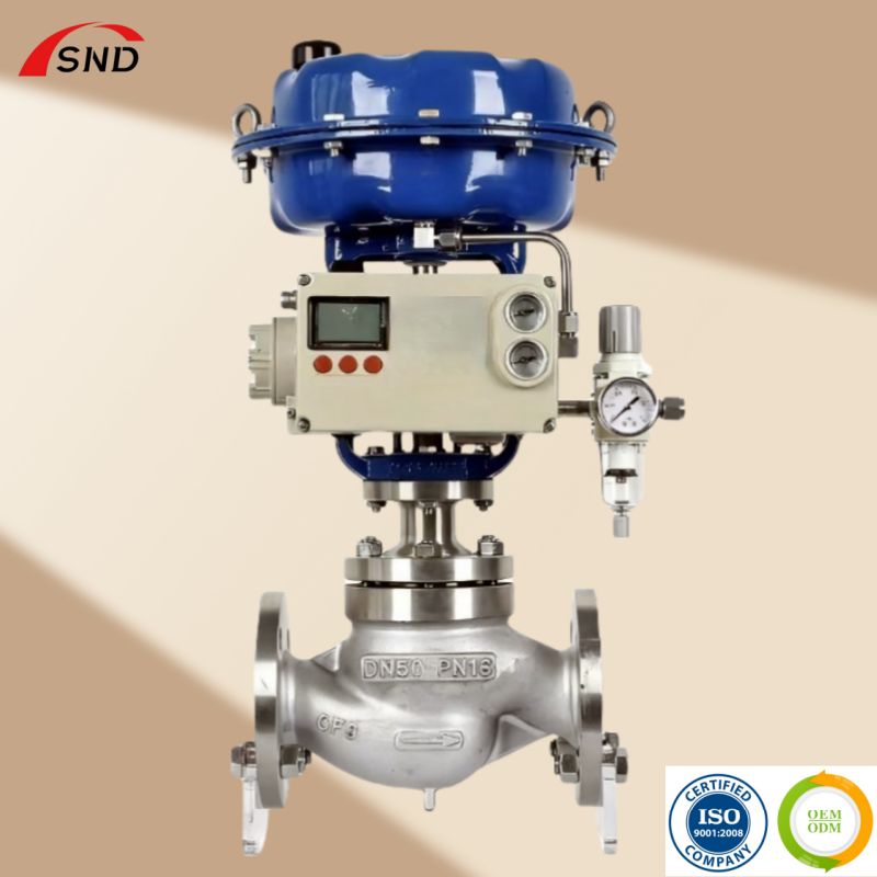 Intelligent Diaphragm Globe Control Valve Pneumatic Flanged Connection