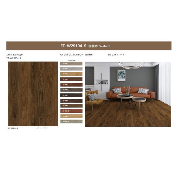 Brown Walnut Stone Composite Waterproof SPC 5mm Click GKBM FT-W29104-9