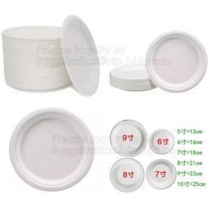 Buy cheap 100% Biodegradable Compostable Sugarcane Pulp Packaging Disposable Paper Plate from wholesalers