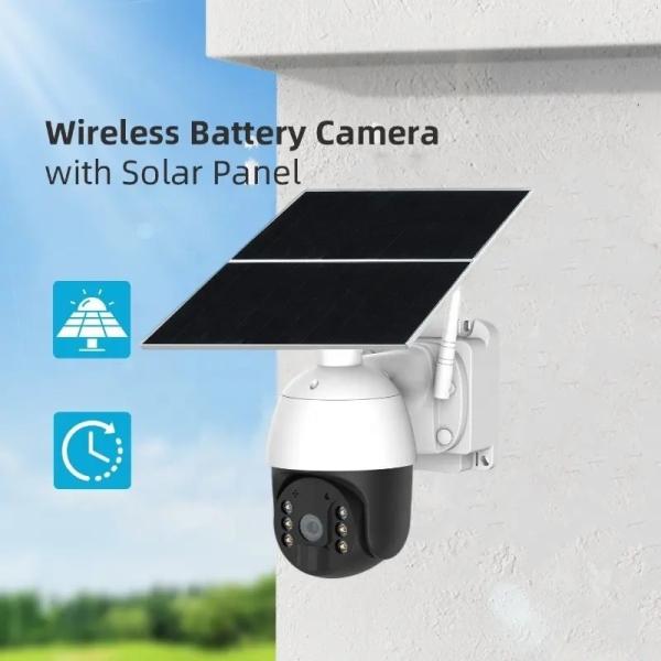 Quality 24 Hours Recording 20W 30000mAh Solar Camera Foldable Solar Panel 4G SIM Card 4G Solar PTZ Camera for sale