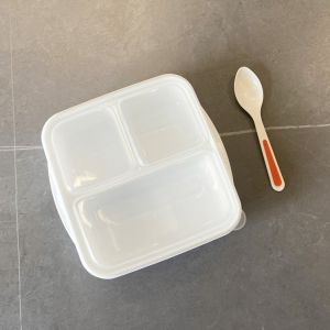Reusable PP 3 Compartment Bento Lunch Box 1000ml