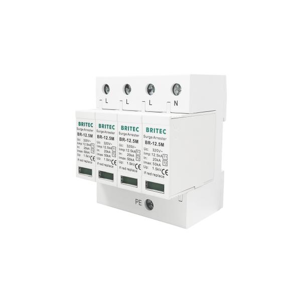 Buy cheap Type 1+2 Surge Protector Against Lightning AC Power 4 Pole Surge Suppressor from wholesalers