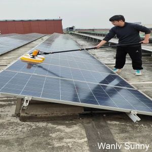 Solar Panel Cleaning Tool with 7.5 Meters Handle and Long-Lasting Nylon Bristles