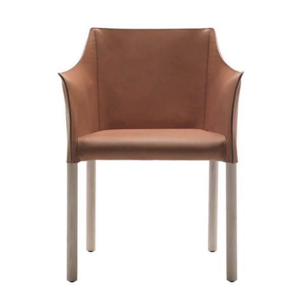 Quality Office O CAP Fiberglass Arm Chair With Pigmented Leather Body for sale