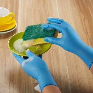 Buy cheap Inspection Anti Pollution Stretchable Nitrile And Latex Gloves product