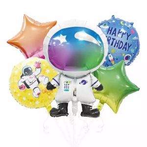 China Outer Space Theme Rocket Astronaut Spaceman Foil Balloons Set Globos For Decoration on sale