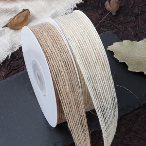 Wholesale custom flora packing ribbon burlap ribbon roll