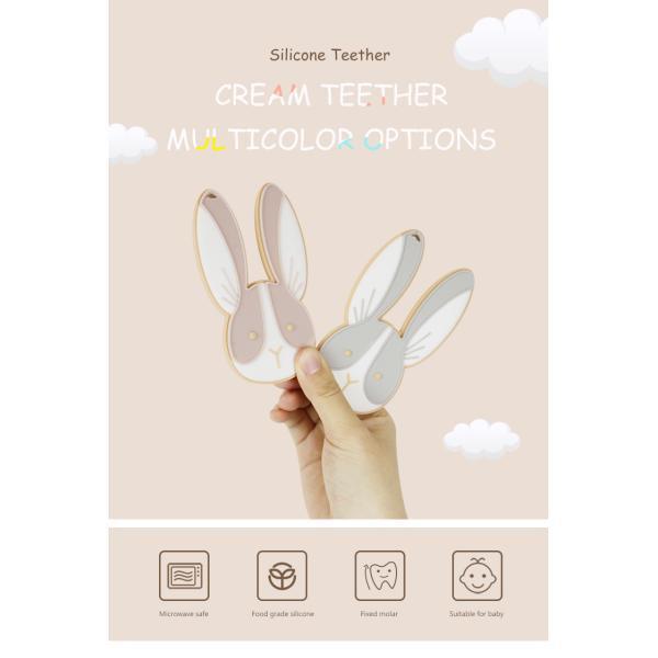 Sheep Bunny Personalised Silicone Teether BPA Free For Newborn Baby