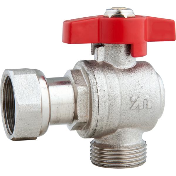 Quality 5301A Gas Stove Brass Ball Angle Valve DN20 for Heating System Water Supply with Plastic pipe Adapter x Flex. Female Nut for sale