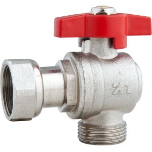Buy cheap 5301A Gas Stove Brass Ball Angle Valve DN20 for Heating System Water Supply with Plastic pipe Adapter x Flex. Female Nut from wholesalers