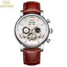 Buy cheap Silver Case Tourbillon Mechanical Watch Day / Date Pointer Dial Display from wholesalers