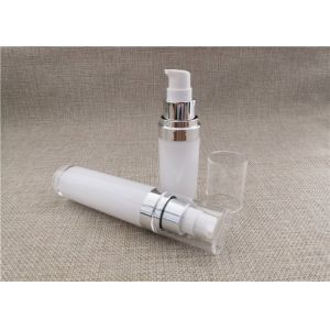 Buy cheap White Acrylic Dispenser Bottles , Straight Round Airless Lotion Pump Bottles from wholesalers