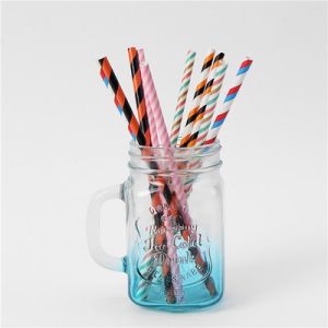 Dia 5mm To 10mm Stripe Biodegradable Paper Straws
