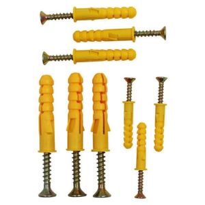 Bright Finish Plastic Nylon Expansion Screw for Wall Plug and Chipboard Screw