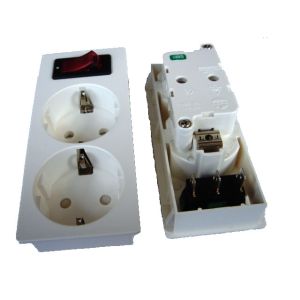 Germany Double Electric Power Sockets Power Outlet With Switch Control