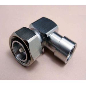 Buy cheap RF connector 4.3-10 male right angle connector soldering type for 1/2" superflex cable brass 50ohm from wholesalers