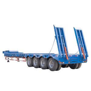 Buy cheap 60 Ton 80 Ton Extendable Gooseneck Lowbed Semi Trailer With Heavy Duty Structure from wholesalers