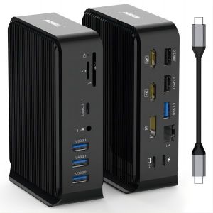 Thunderbolt 3 Dock Dual 4k 60hz 2 RJ45 Gigabit Ethernet
