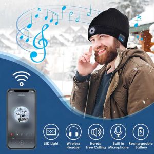 Buy cheap Bluetooth Wireless Headphones Hat With Light Bluetooth Beanie Night Biking from wholesalers