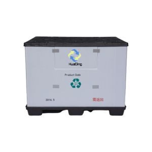 Customizable logistics foldable packaging sleeve solid HDPE plastic pallet box