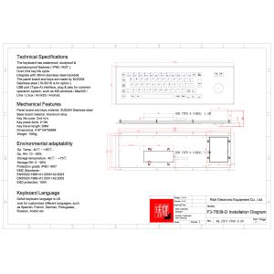 Best price Desktop Industrial Stainless Steel Keyboard With Trackball IP65