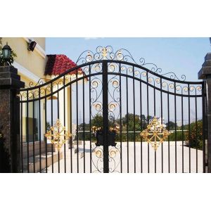 Buy cheap Manual Courtyard Iron Gates Spray Paint Surface For Residential / Factories from wholesalers