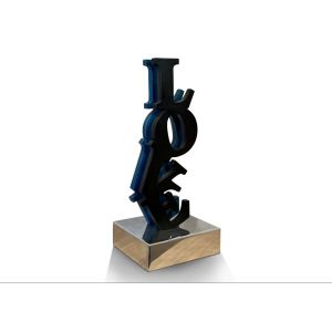 Buy cheap Art Decorative Black & Blue Stainless Steel LOVE Sculpture With Polished Base from wholesalers