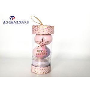 Buy cheap High Durability Plastic Cylinder Packaging Tubes With Pink Hard Paper Covers product