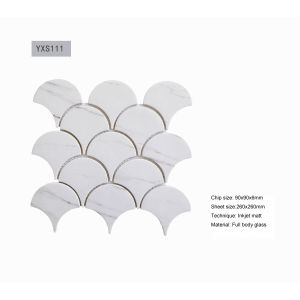 Buy cheap Fan Shaped Glass Mosaic Tiles 260x240mm Inkjet Matt Finish from wholesalers
