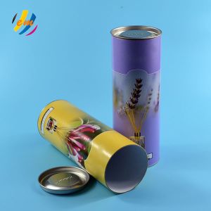 China Cardboard Tube Packaging With Embossed Lid on sale