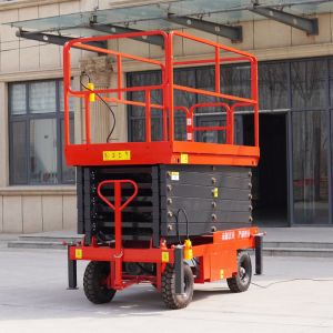 China 2m To 4m Mini Mobile Scissor Lift 300kg Portable Hydraulic Platform Lift on sale