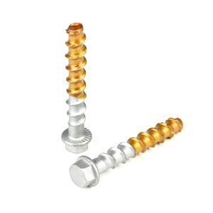 Buy cheap Flat Head Gold Baking Finish 3/8'' x4 Inch Bimetallic Bi Metal Concrete Screw Anchor from wholesalers