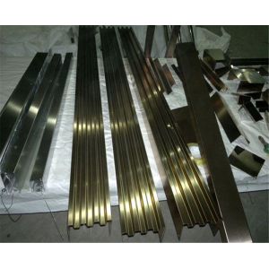 Buy cheap stainless steel metal wall panels trimmings U channel shape with black or gold color for wall decoration from wholesalers