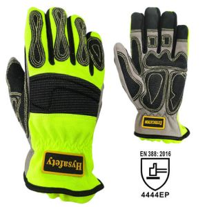 Buy cheap High Visible Glass Fiber Rescue Extrication Gloves Elasticized Turtleneck Cuff from wholesalers