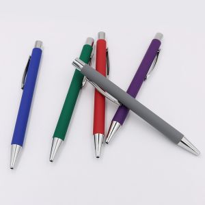 Buy cheap Classy Soft Coating Metal Ball Pen 1.0mm Tip Clip Ballpoint Pen Customized Logo from wholesalers