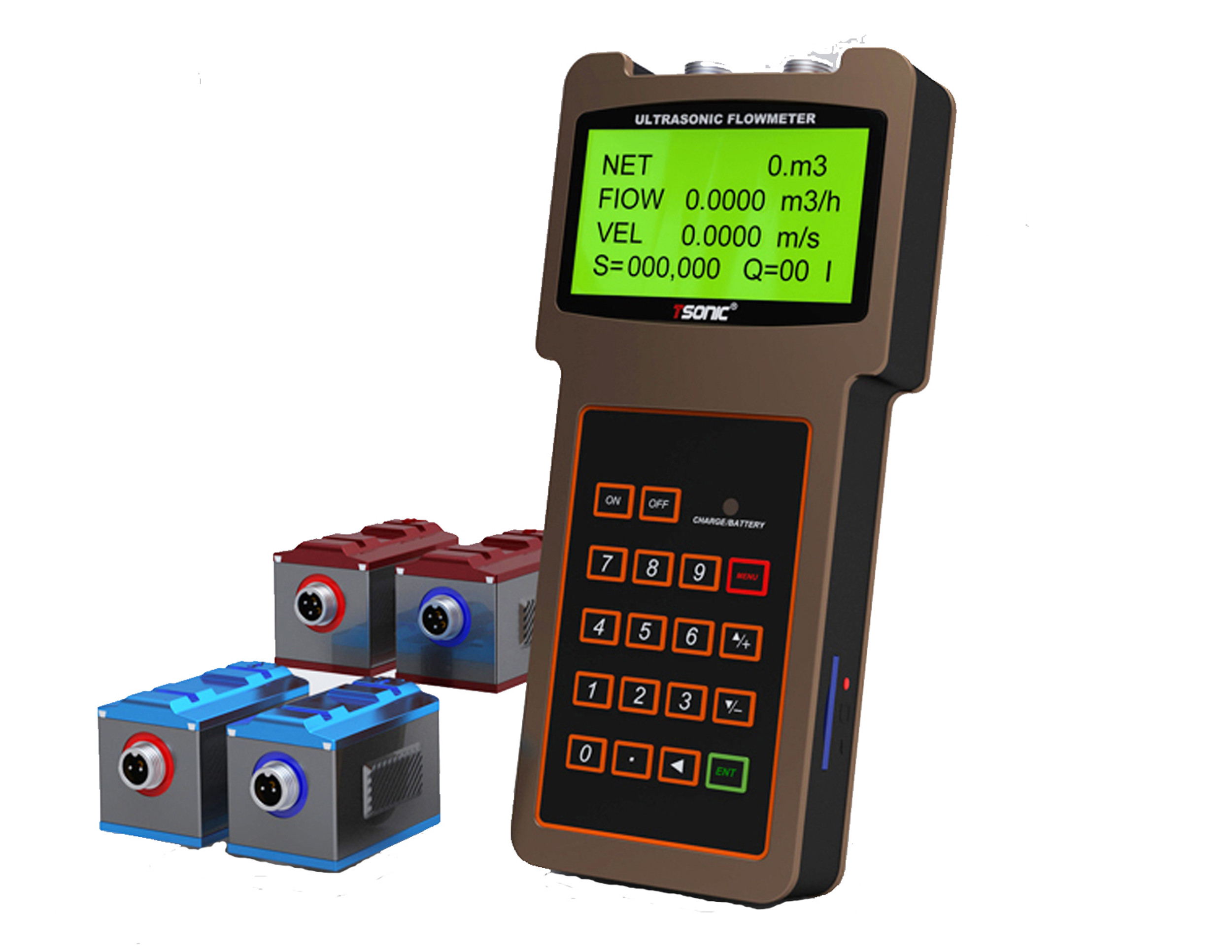 Buy cheap Large LCD Display Handheld Flow Meter Bidirectional With Clamp On Transducer from wholesalers