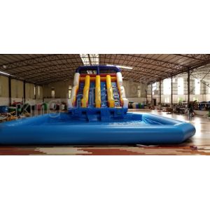 Buy cheap Durable PVC Commercial Inflatable Water Slides With Swimming Pool from wholesalers