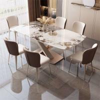 China Dining Table Set With Sintered Stone Table Top marble Dining Tables And Chairs Set for sale