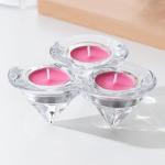Buy cheap Triple Glass Tealight Candle Holders Triangular Cone Shaped Trio Candle Holder from wholesalers