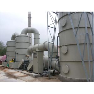 Industrial Waste Gas Scrubber FRP GRP Desulfurization Tower For Odor Smell