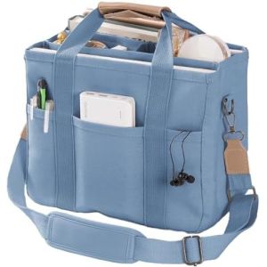 Buy cheap Canvas Tote Bag with Multi Pockets Crossbody Tote Bag for Women Trendy Shoulder Handbag Everything Tote Bag with Compart from wholesalers